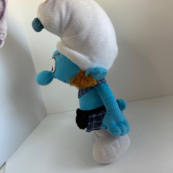 The SMURFS MOVIE GUTSY Smurf Irish Scottish Blue Plush Kilt 17 inches - Picture 5 of 11